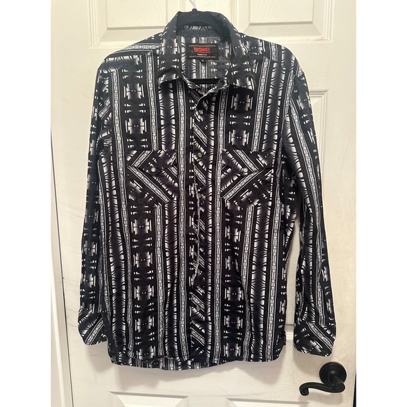 Rock and Roll Denim Other - Rock and Roll Denim Mens Modern Fit Aztec Pearl Snap Western Shirt Black White M
